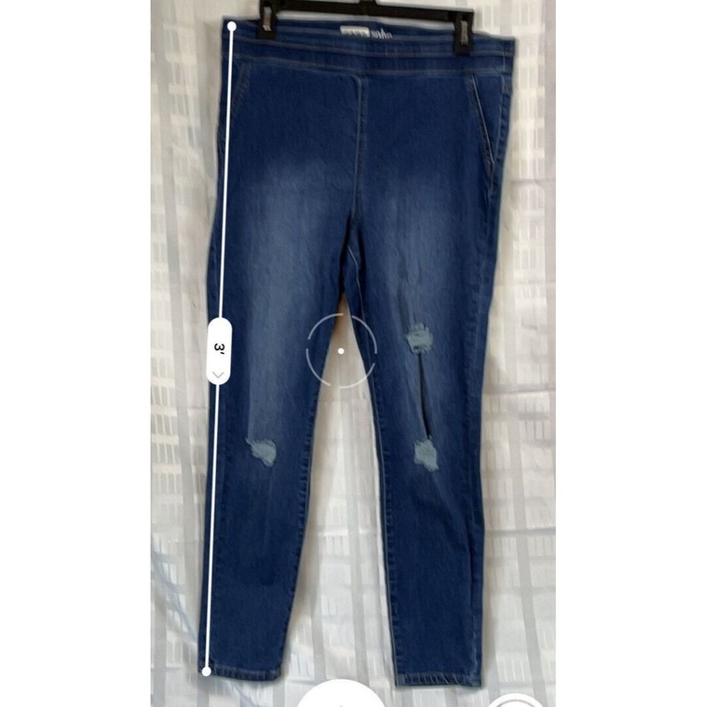 Women soho jeans new york high waist pull on ankle legging Size L - Picture 3 of 9